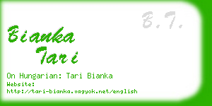 bianka tari business card